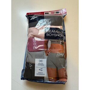 Reebok Women's Relaxed Waistband Stretch Seamless Boyshorts 5 pack size XL NWT